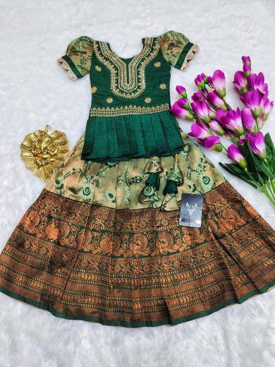 NEW LAUNCING KIDS LEHENGA CHOLI lichi silk Surat wholesale kids fashion accessories